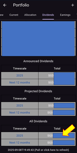 dividend details issue